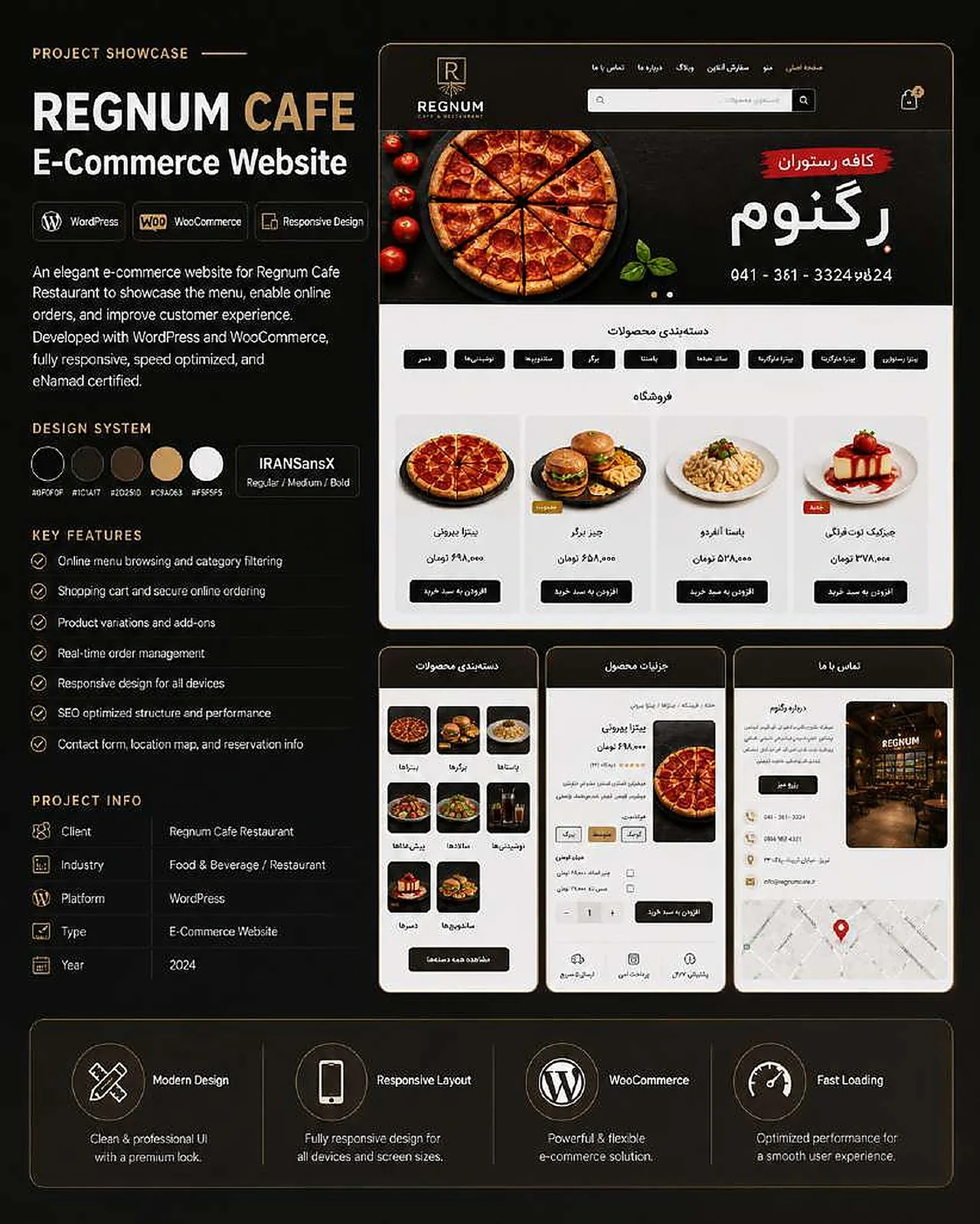 Regnum Cafe responsive website project